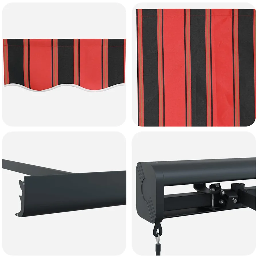 Auvent rétractable orange et marron 3x2,5 m tissu et aluminium - 11