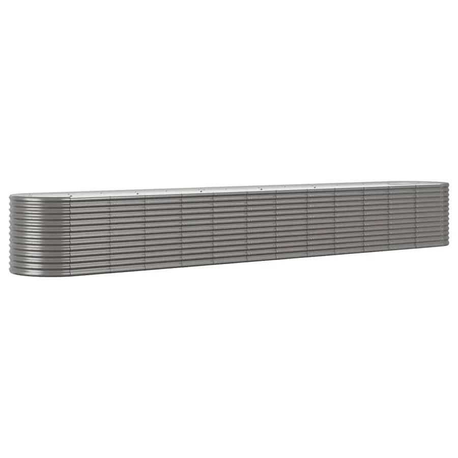 Lit surélevé de jardin Acier enduit de poudre 512x80x68 cm gris - 2
