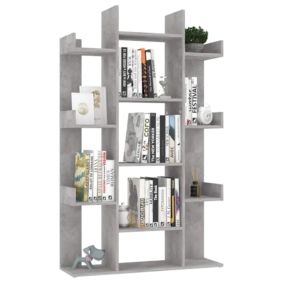 Bibliothèque Gris béton 86x25,5x140 cm Bois d’ingénierie - 6