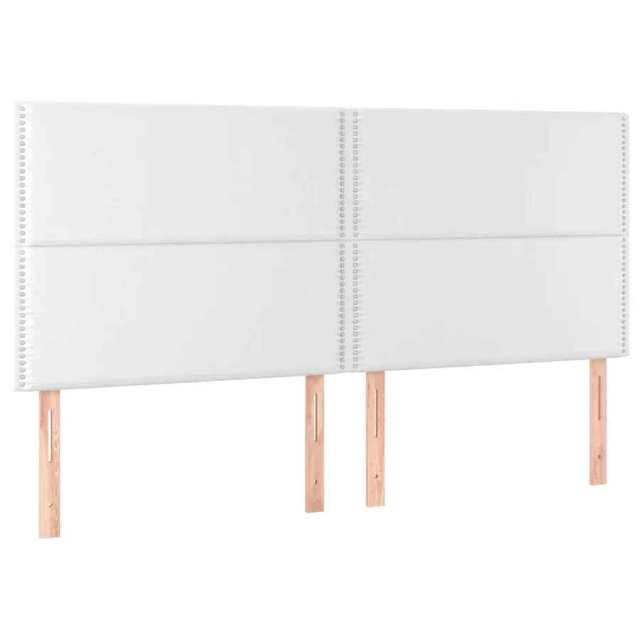 Tête de lit blanche 200 x 5 x 118/128 cm similicuir - 2