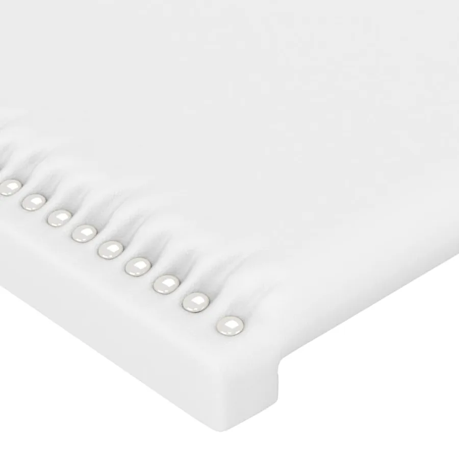 Tête de lit blanche 200 x 5 x 118/128 cm similicuir - 4