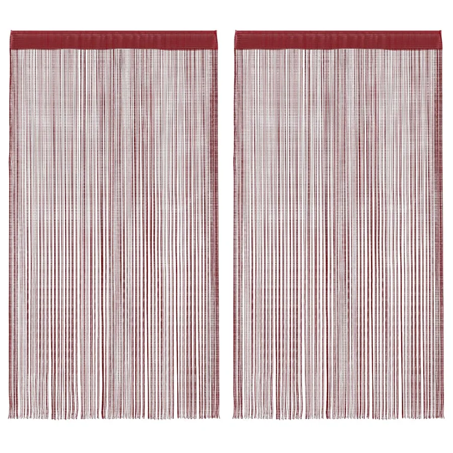 Rideau en fils 2 pcs 100 x 250 cm Bordeaux