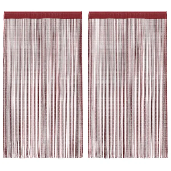 Rideau en fils 2 pcs 100 x 250 cm Bordeaux