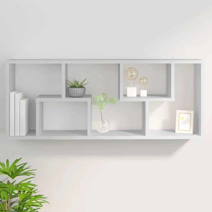 Étagère murale Blanc 36x16x90 cm Bois d'ingénierie - 8