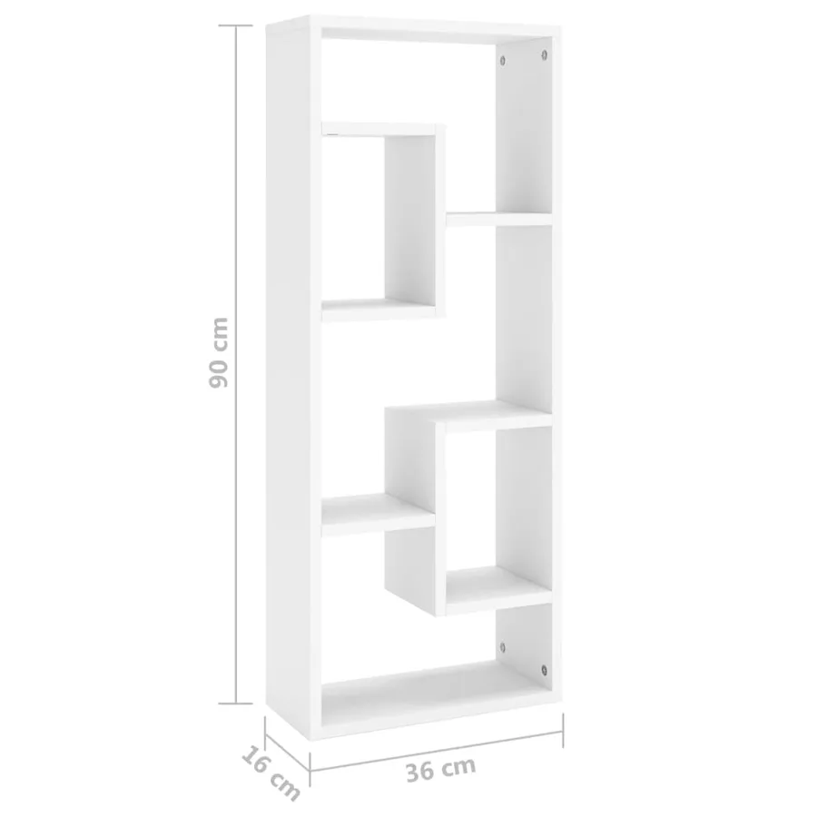 Étagère murale Blanc 36x16x90 cm Bois d'ingénierie - 9
