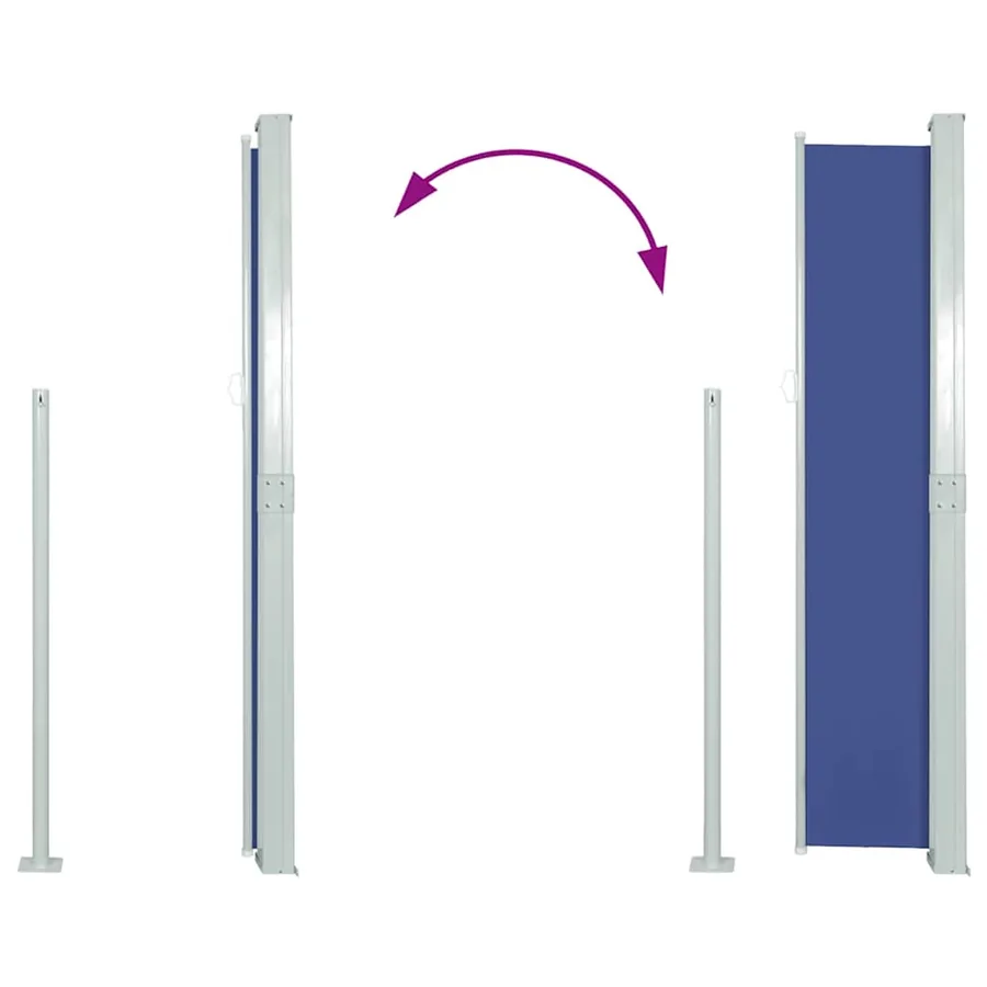 Auvent latéral rétractable 160 x 500 cm Bleu - 7