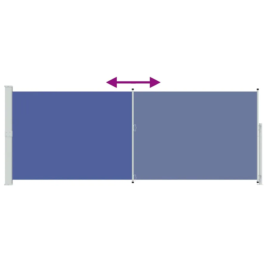 Auvent latéral rétractable de patio 180x500 cm Bleu - 7