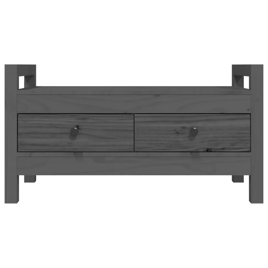Banc d'entrée Gris 80x40x43 cm Bois de pin massif - 4