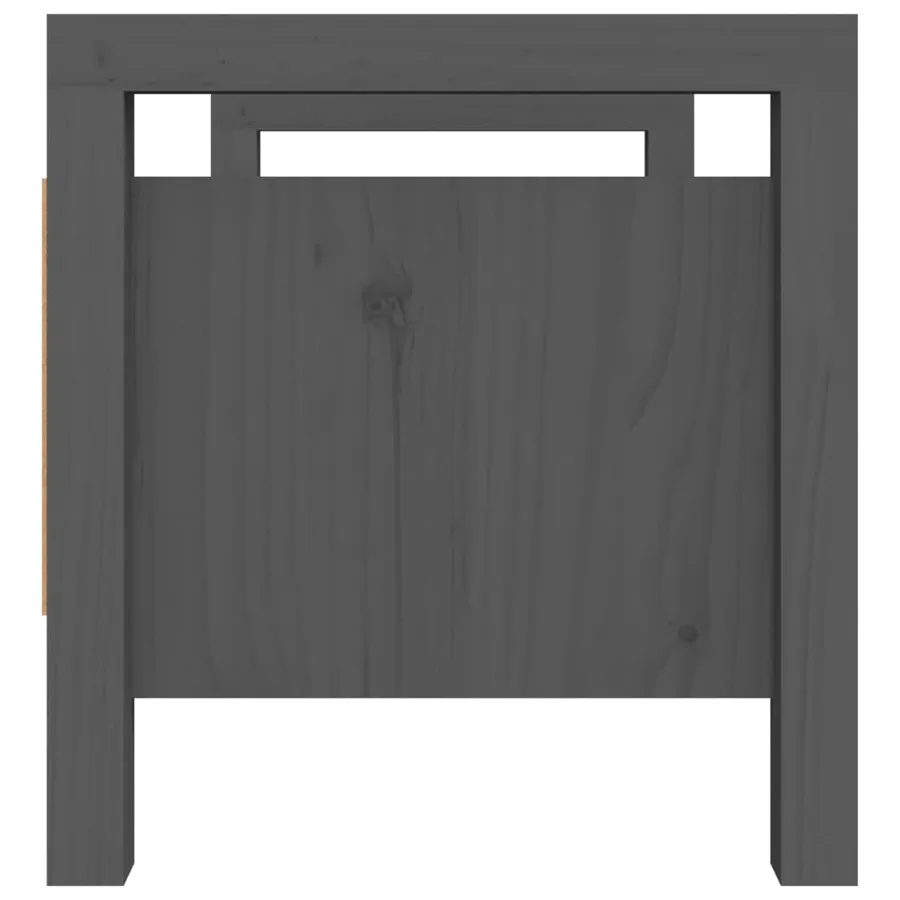 Banc d'entrée Gris 80x40x43 cm Bois de pin massif - 5