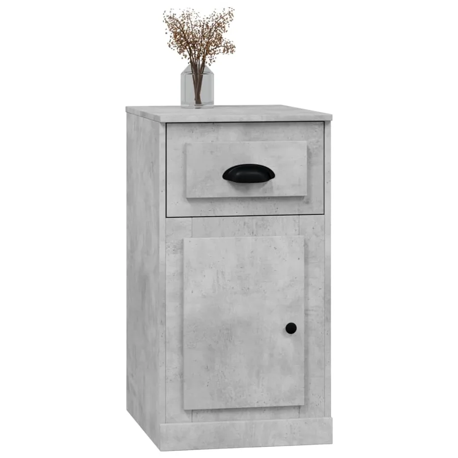 Armoire latérale avec tiroir gris béton 40x50x75 cm - 4