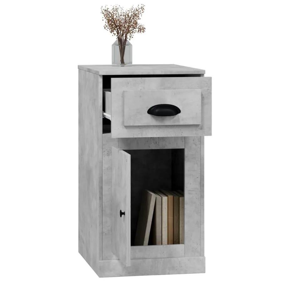 Armoire latérale avec tiroir gris béton 40x50x75 cm - 5