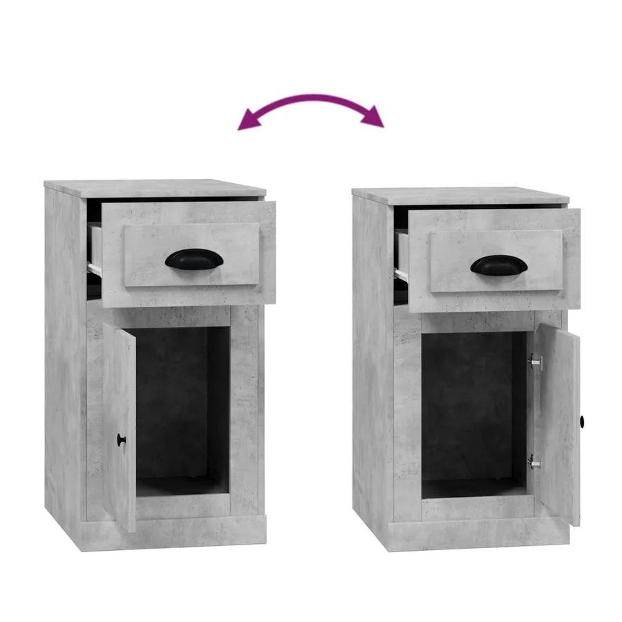 Armoire latérale avec tiroir gris béton 40x50x75 cm - 9