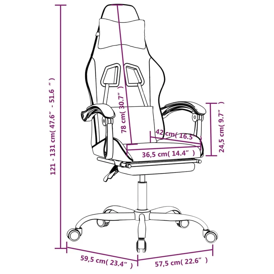 Chaise de jeu avec repose-pied Noir et vert Similicuir - 16
