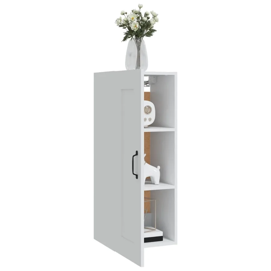 Armoire suspendue Blanc 35x34x90 cm Bois d'ingénierie - 4