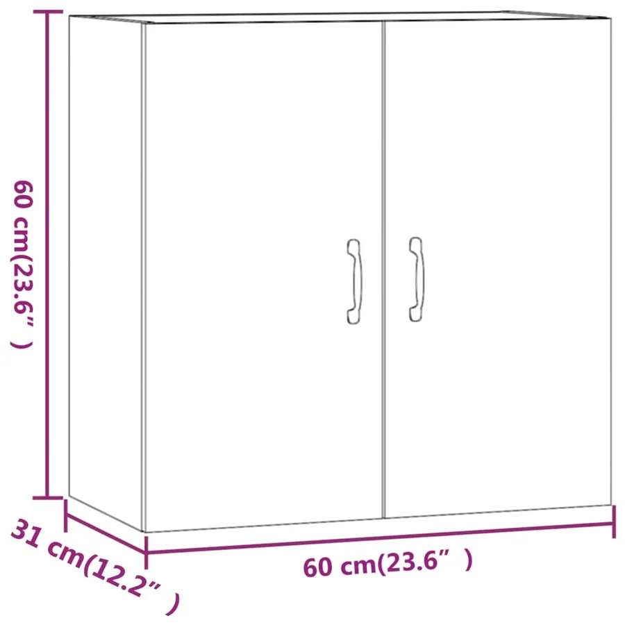 Armoire murale Blanc 60x31x60 cm Bois d'ingénierie - 9