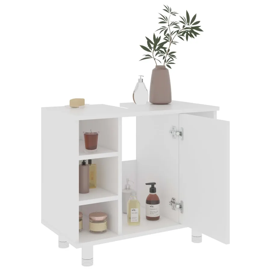 Ensemble de meubles de salle de bain 3pcs Blanc Bois ingénierie - 14