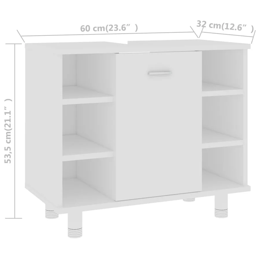 Ensemble de meubles de salle de bain 3pcs Blanc Bois ingénierie - 19