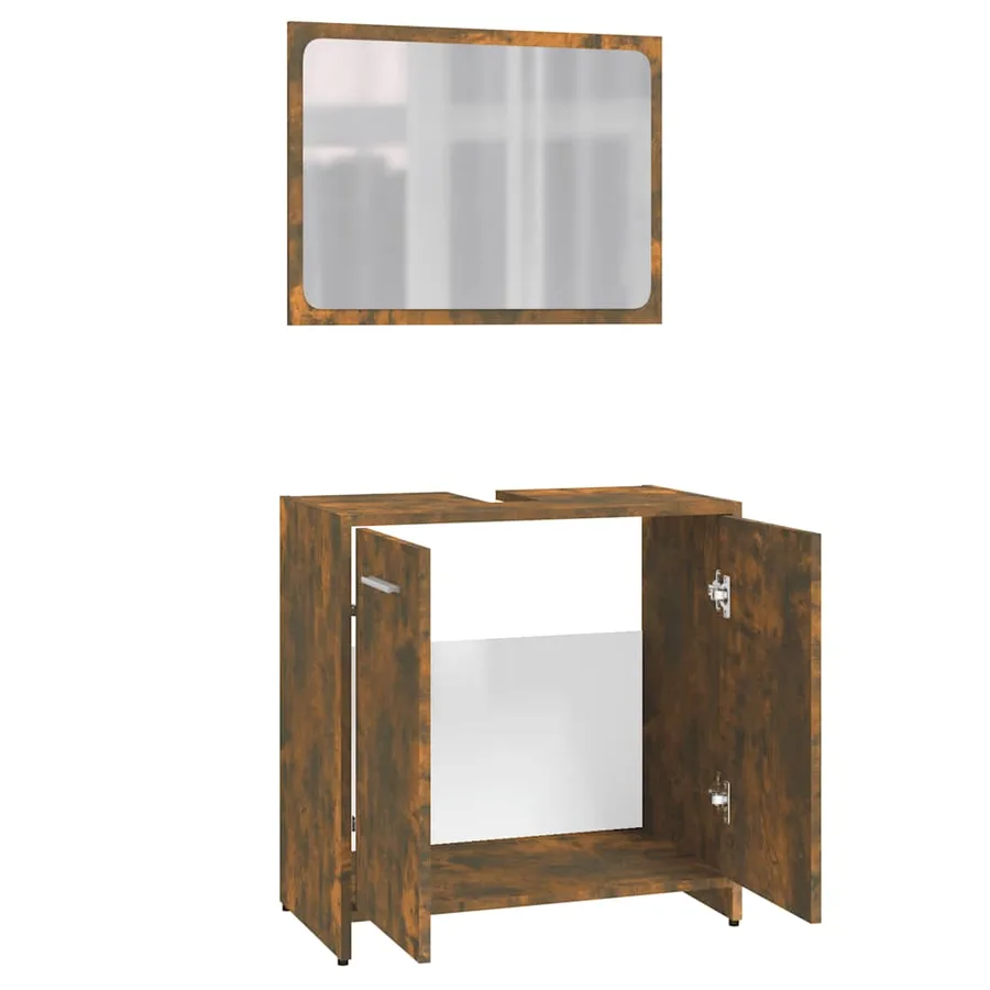 Meubles de salle de bain Chêne fumé Bois d'ingénierie - 6