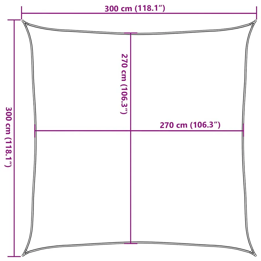 Voile d'ombrage 160 g/m² Blanc 3x3 m PEHD - 10