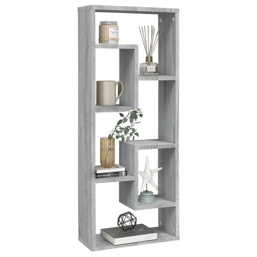 Étagère murale Sonoma gris 36x16x90 cm Bois d'ingénierie - 6
