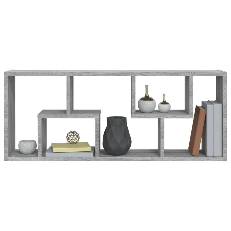 Étagère murale Sonoma gris 36x16x90 cm Bois d'ingénierie - 7