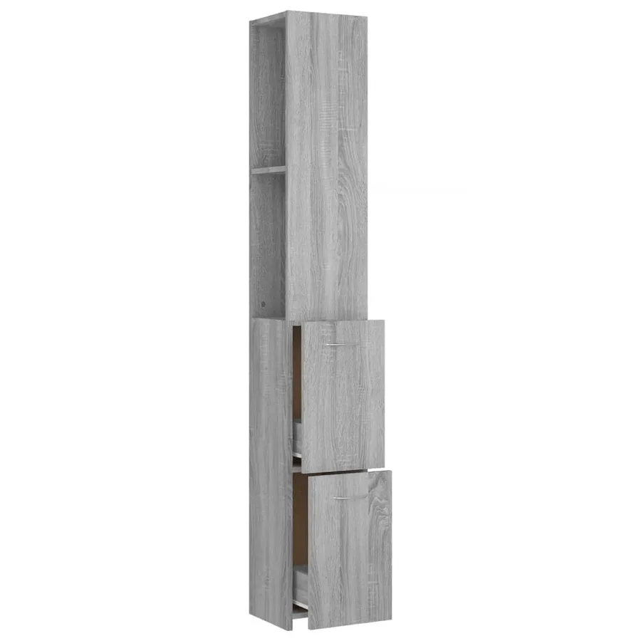Armoire de bain sonoma gris 25x26,5x170 cm bois d'ingénierie - 7