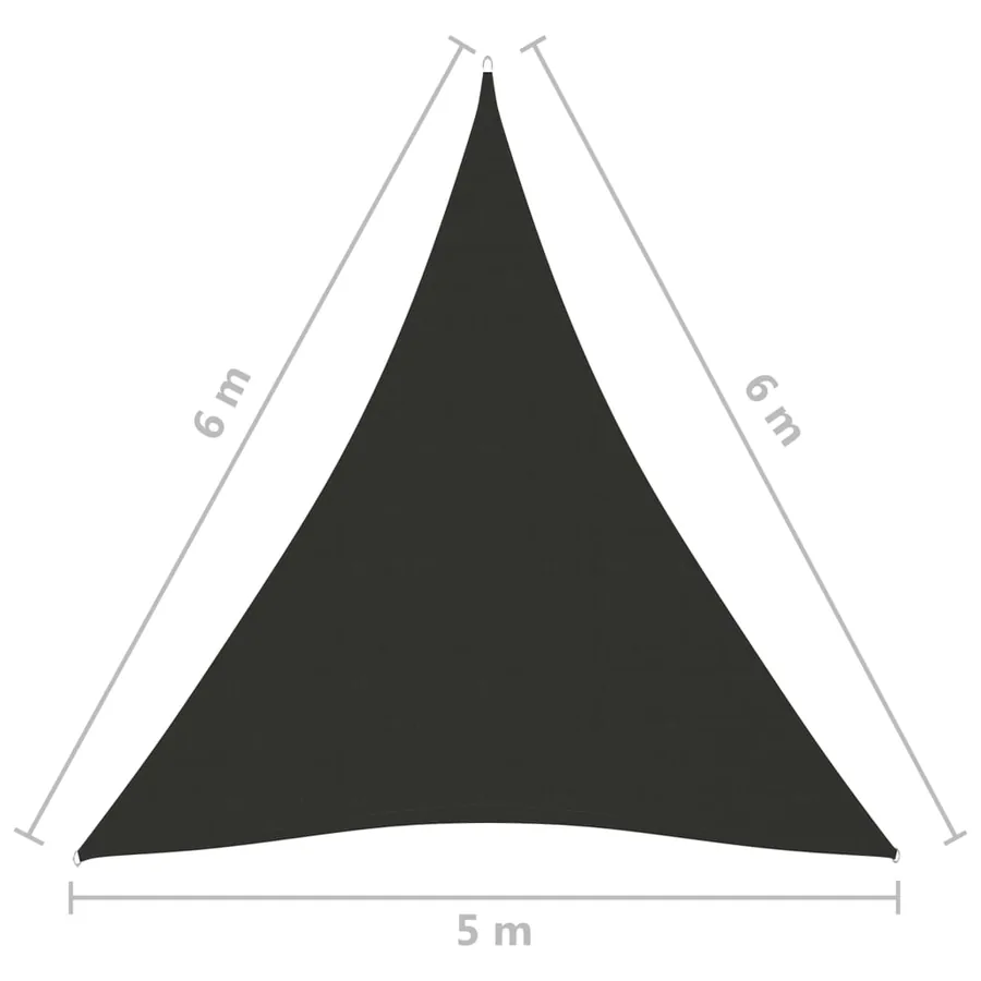 Voile de parasol tissu oxford triangulaire 5x6x6 m anthracite - 7