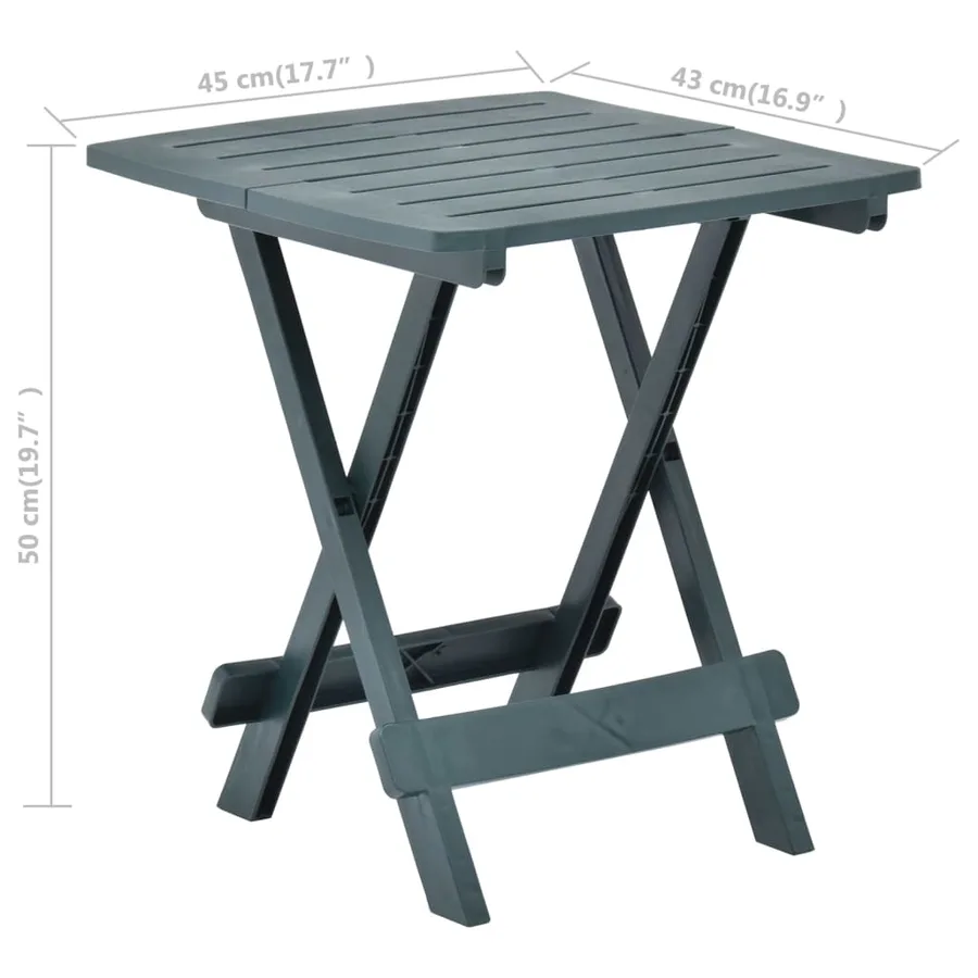 Table pliable de jardin vert 45x43x50 cm plastique - 7