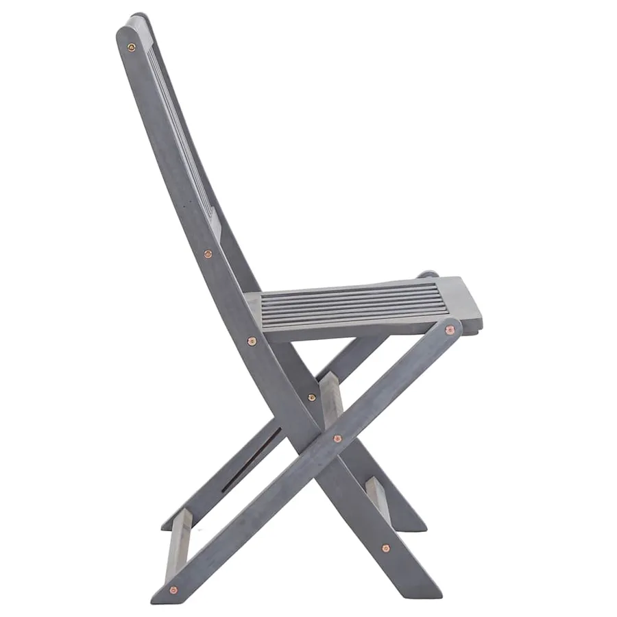 Chaises pliables d'extérieur lot de 4 Bois d'acacia solide - 3