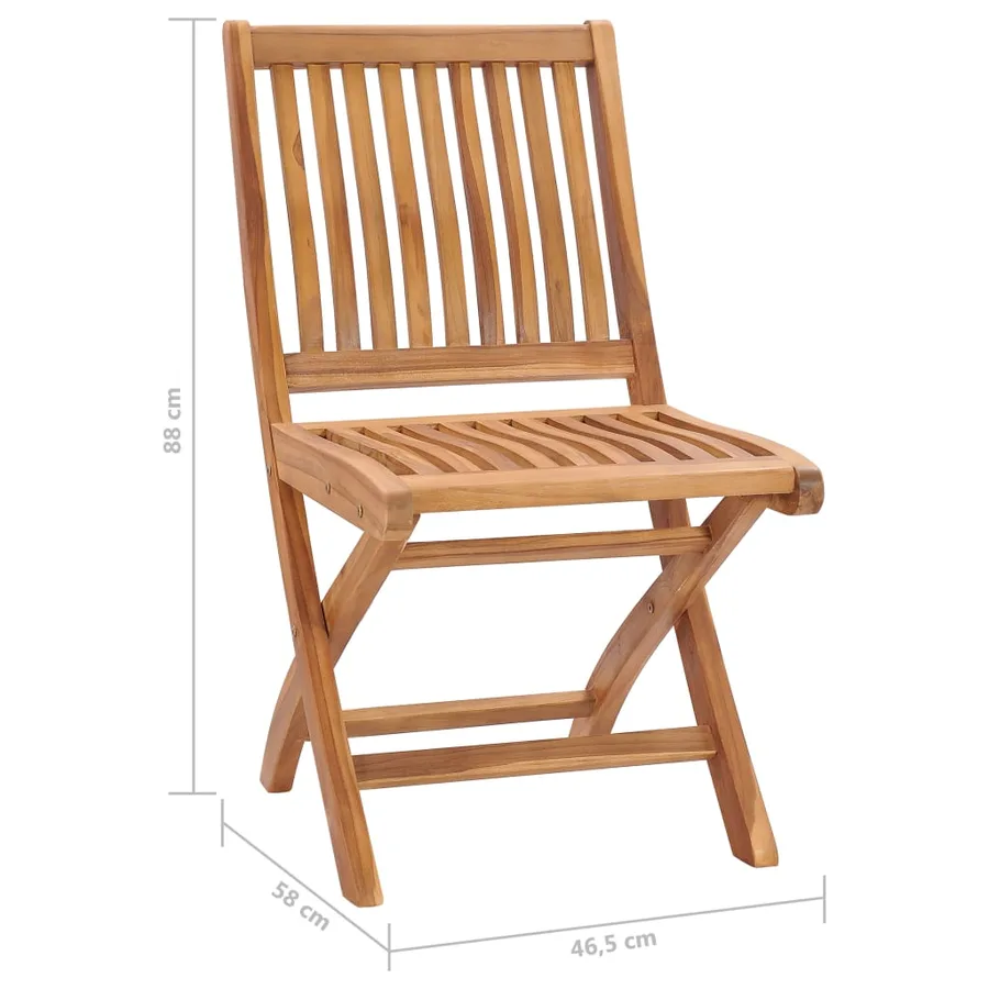 Chaises pliables de jardin avec coussins lot de 4 Teck solide - 12