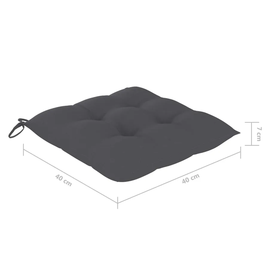 Chaises pliables de jardin avec coussins lot de 4 Teck solide - 13