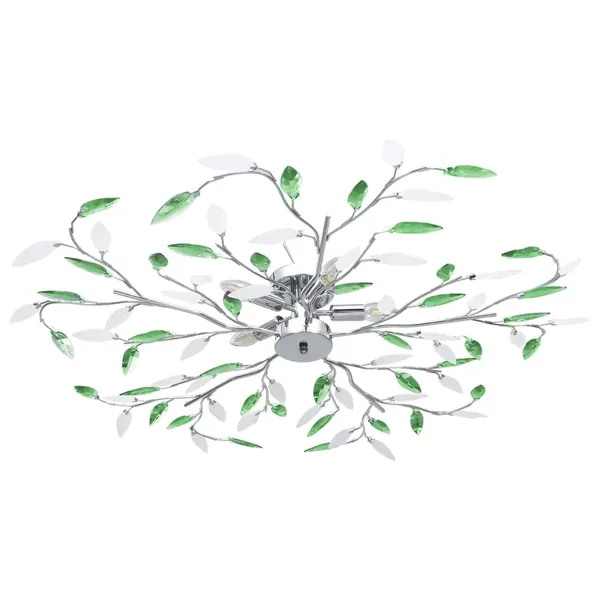 Plafonnier à bras en cristal acrylique 5 ampoules E14 Vert