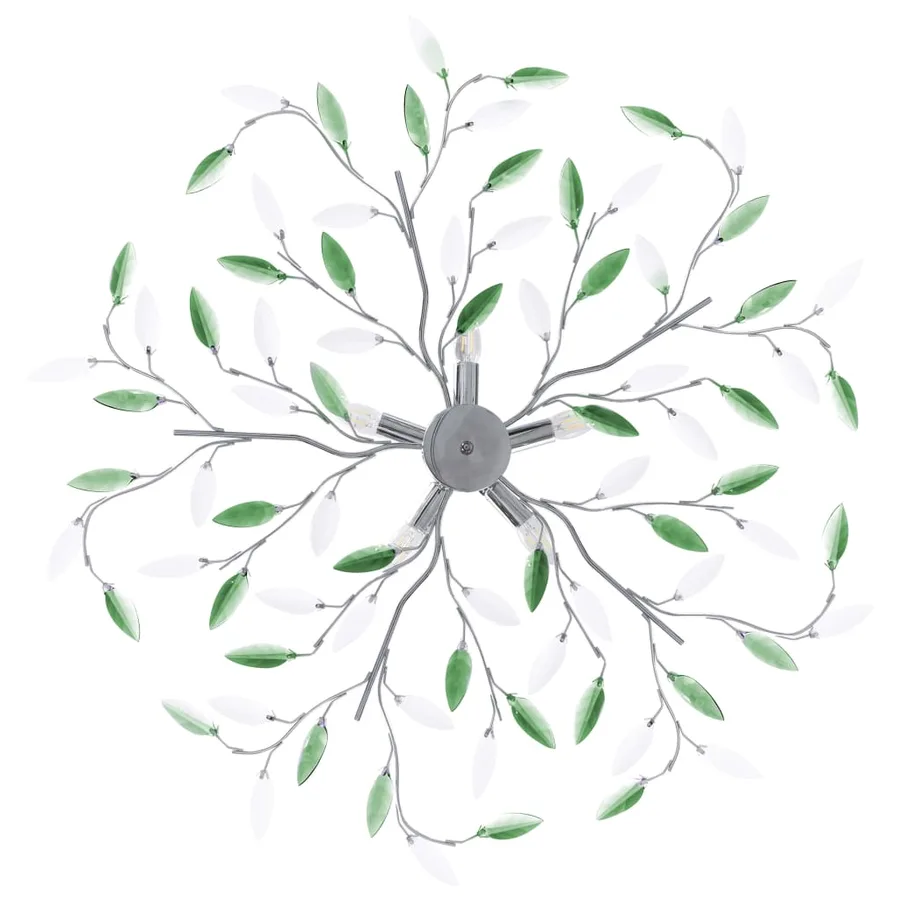 Plafonnier à bras en cristal acrylique 5 ampoules E14 Vert - 3