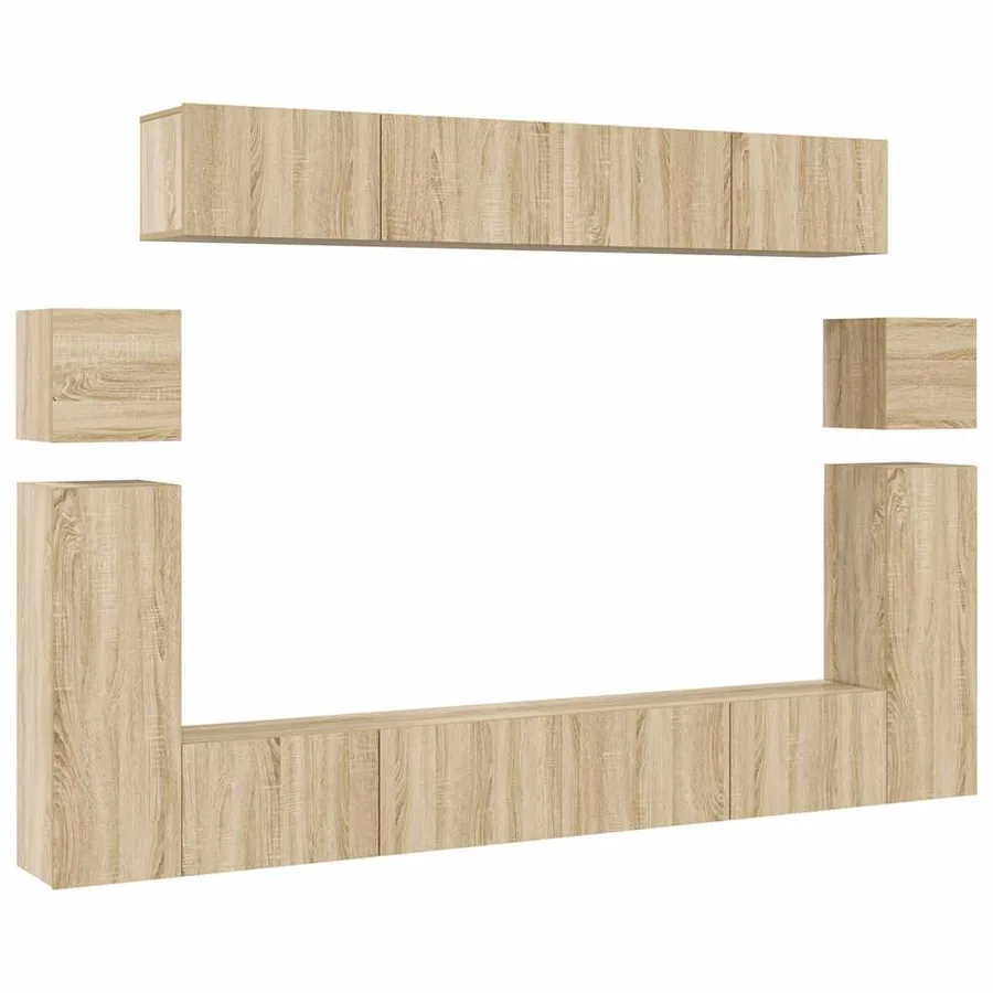Ensemble de meubles TV 8 pcs Chêne sonoma Bois d'ingénierie - 2