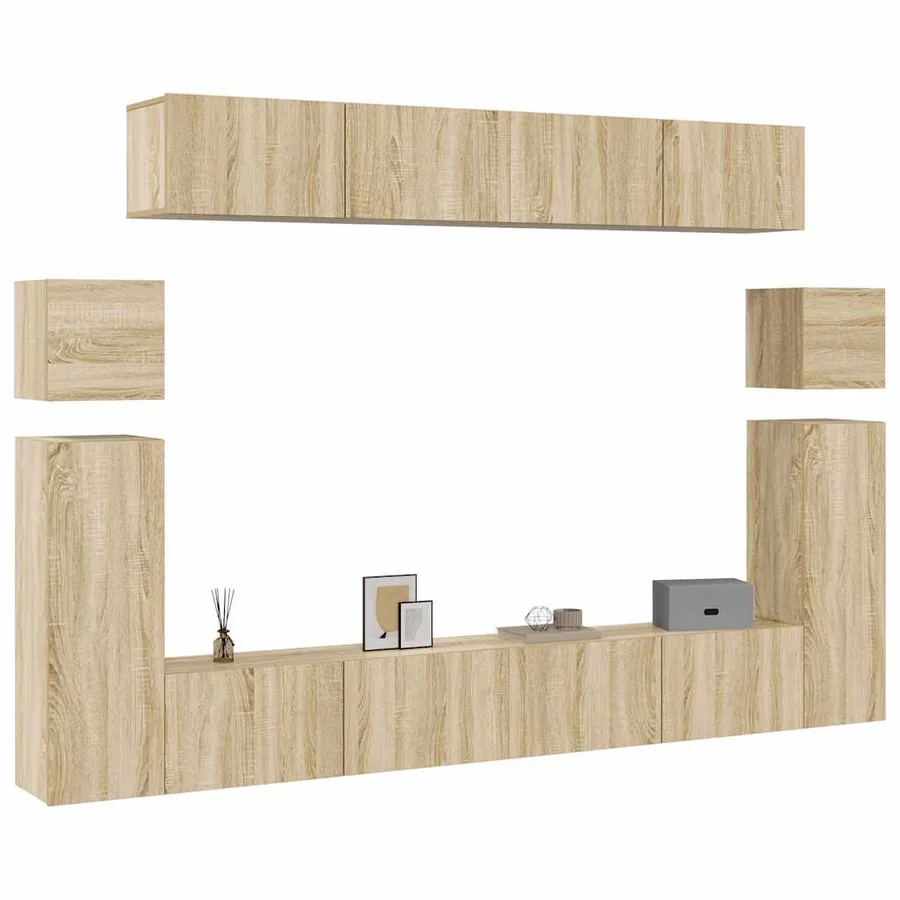 Ensemble de meubles TV 8 pcs Chêne sonoma Bois d'ingénierie - 3