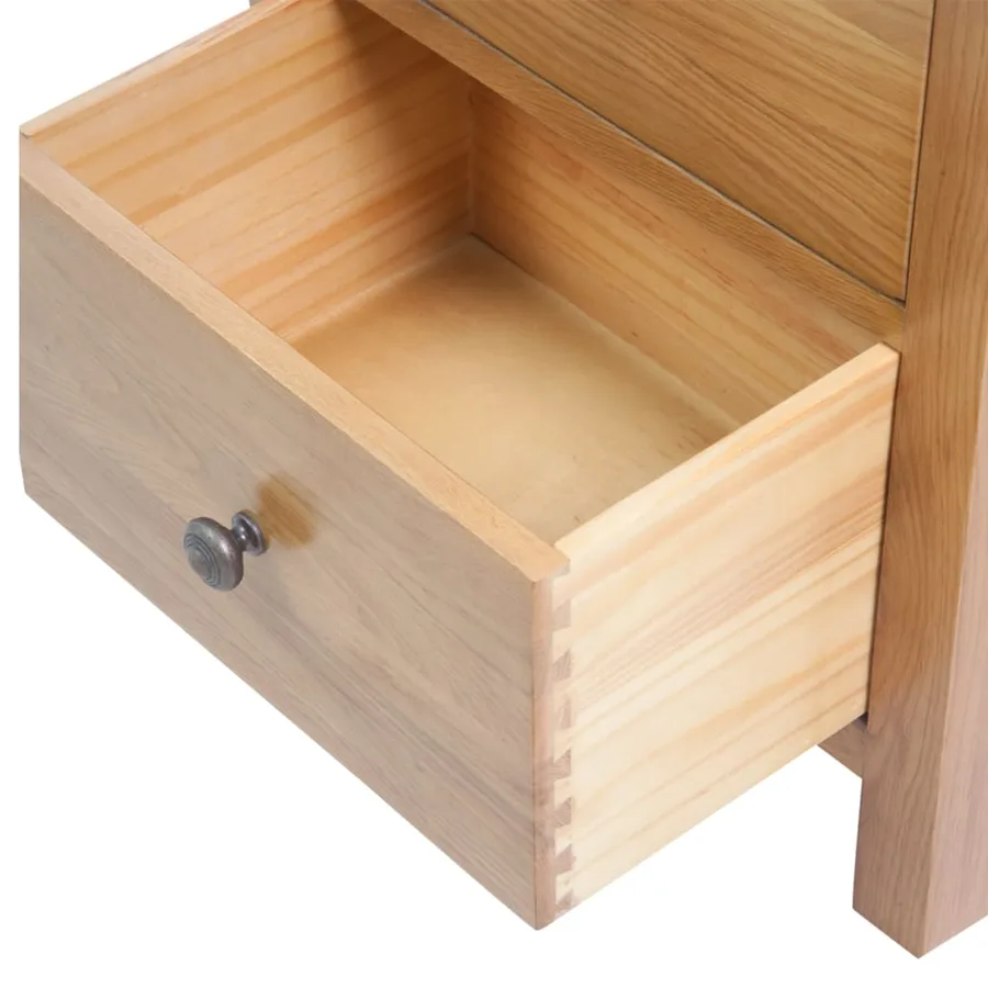 Commode haute 45x32x110 cm Bois de chêne massif - 5