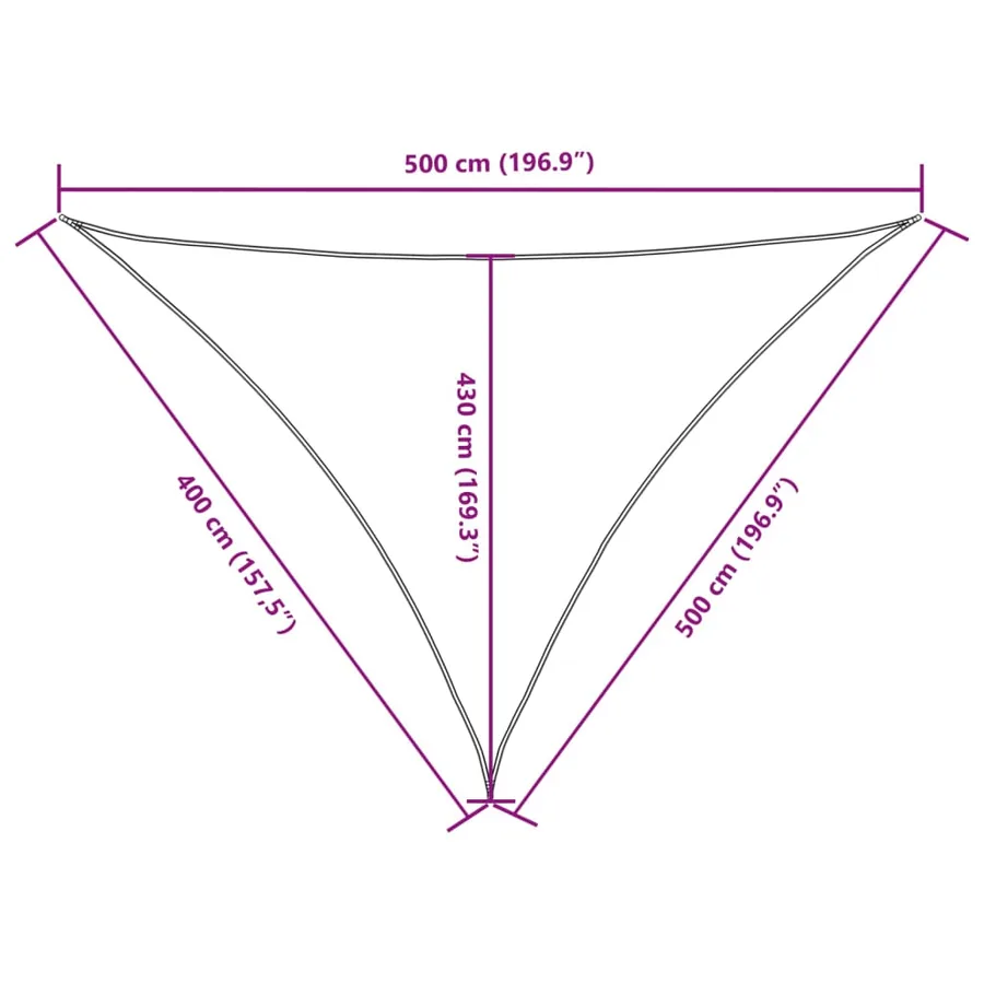 Voile de parasol tissu oxford triangulaire 4x5x5 m - 10