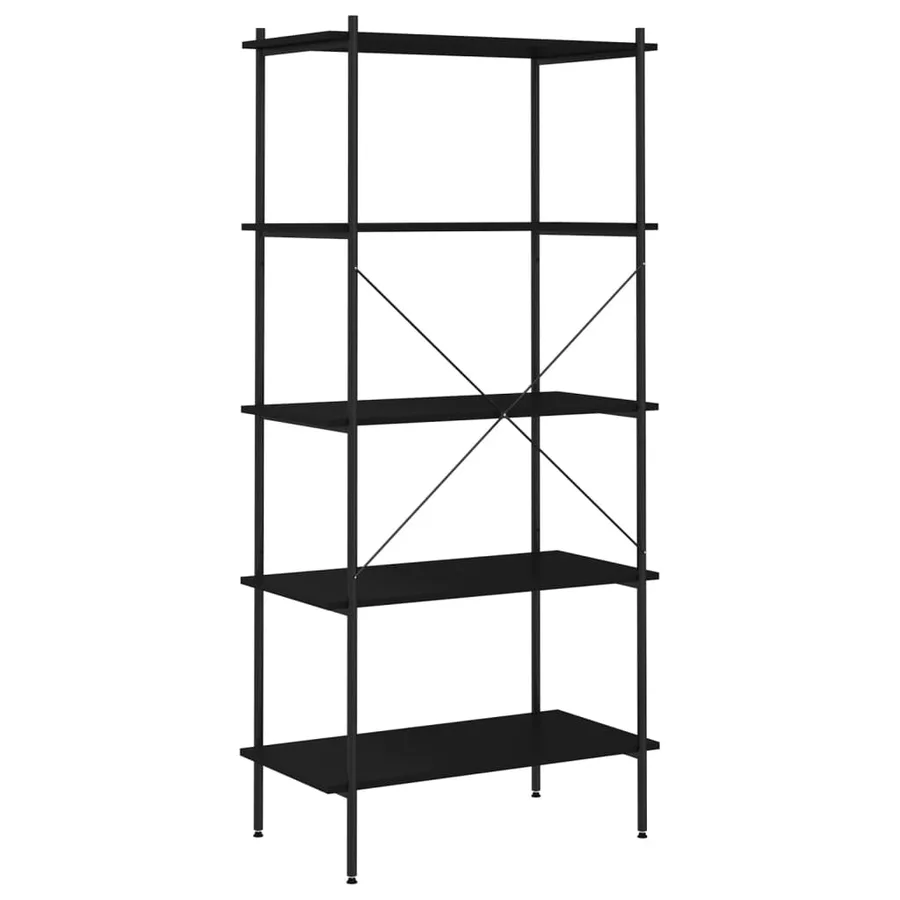 Étagère à 5 niveaux Noir 80x40x163 cm - 5