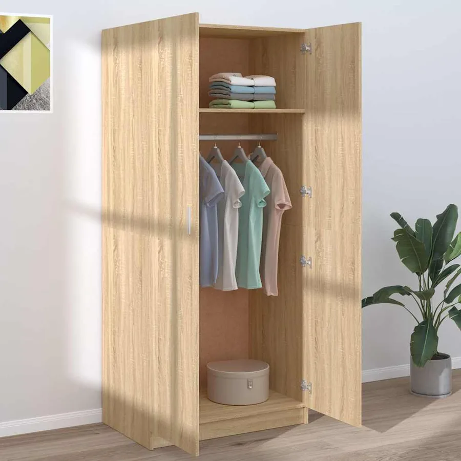 Garde-robe Chêne sonoma 80x52x180 cm Bois d’ingénierie - 3