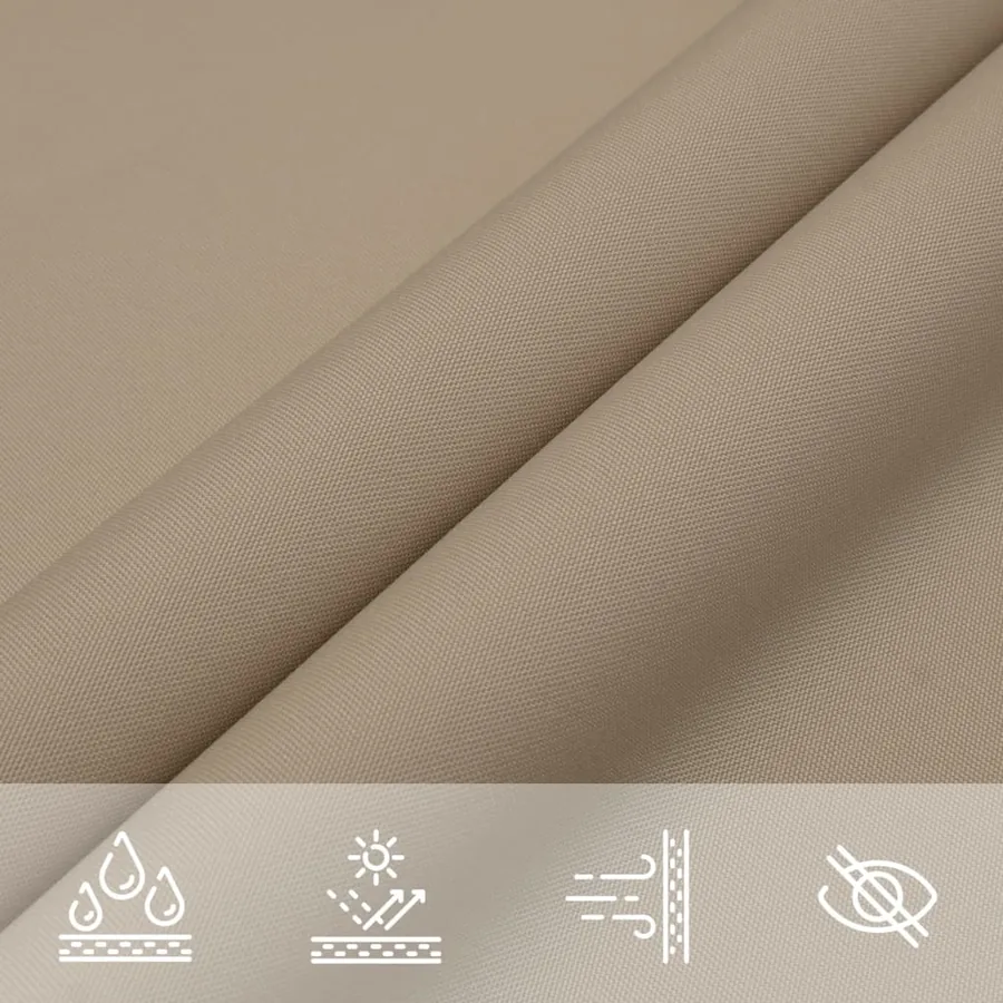Voile de parasol tissu oxford rectangulaire 6x7 m taupe - 8
