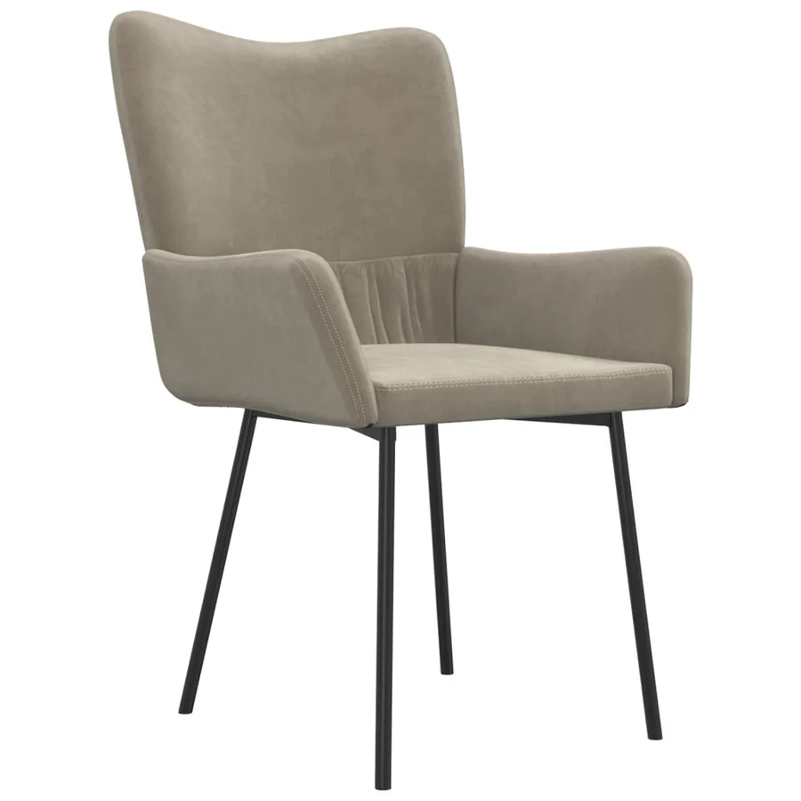 Chaises à manger lot de 2 Gris clair Velours - 4