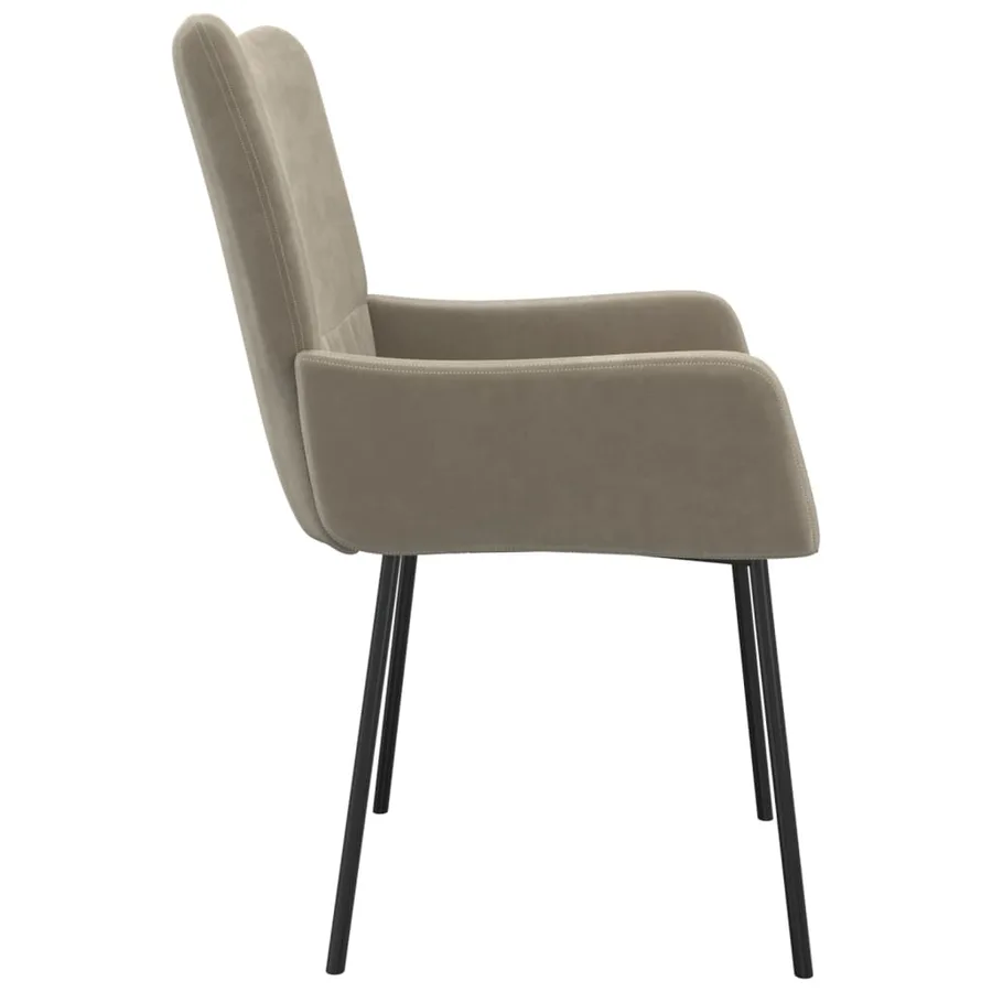 Chaises à manger lot de 2 Gris clair Velours - 6