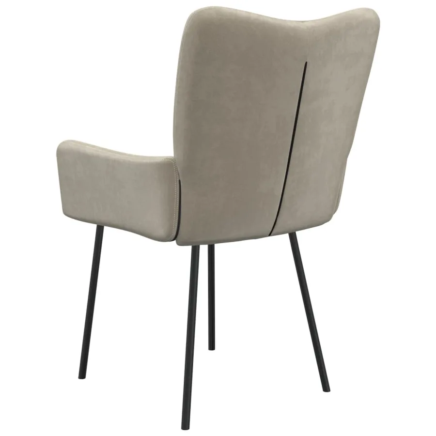 Chaises à manger lot de 2 Gris clair Velours - 8