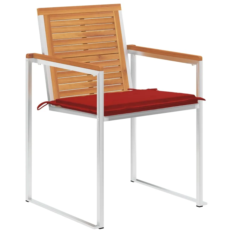 Chaises de jardin lot de 6 avec coussins Bois d'acacia solide - 2