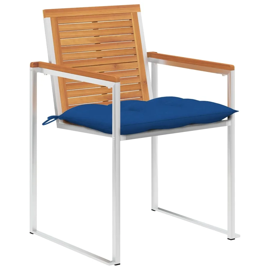 Chaises de jardin lot de 6 avec coussins Bois d'acacia solide - 2