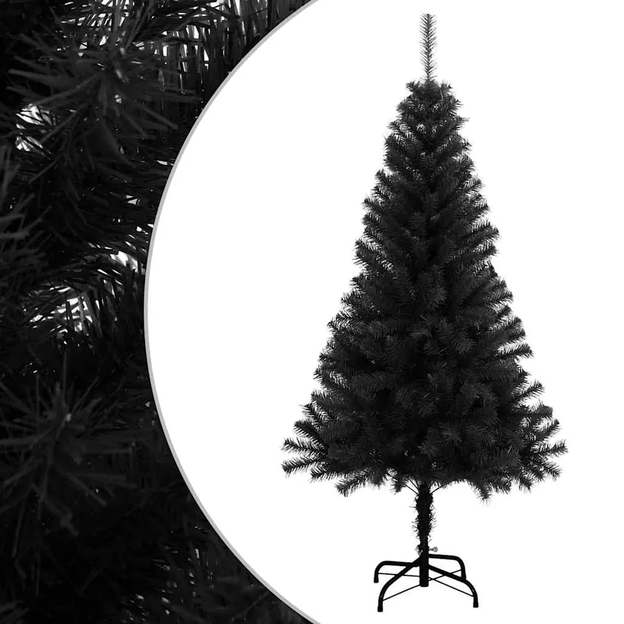 Sapin de Noël artificiel avec support noir 150 cm PVC