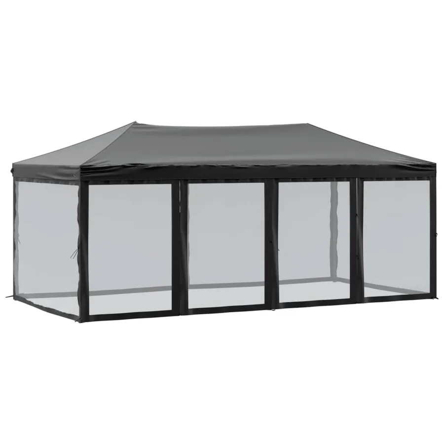 Tente de réception pliable avec parois Noir 3x6 m - 2