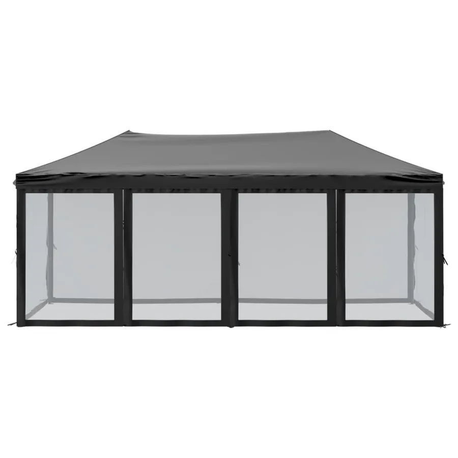 Tente de réception pliable avec parois Noir 3x6 m - 3