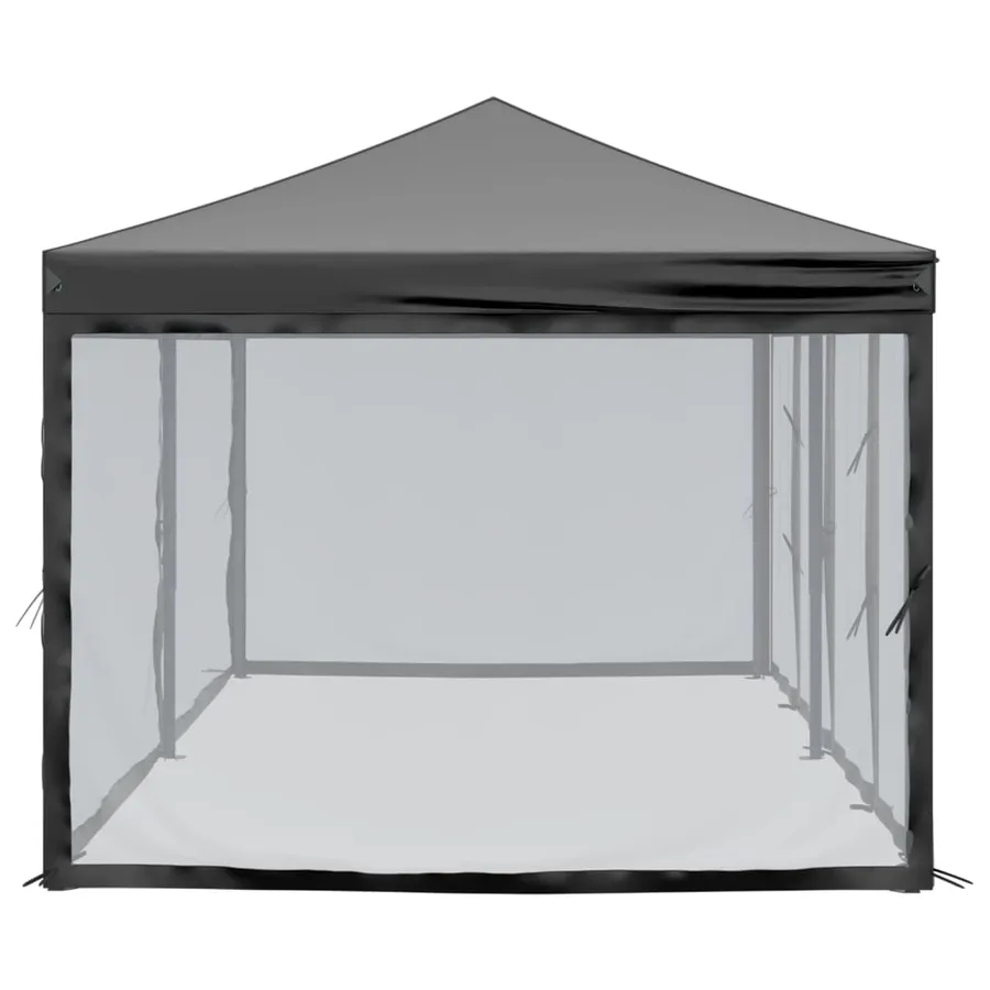Tente de réception pliable avec parois Noir 3x6 m - 4