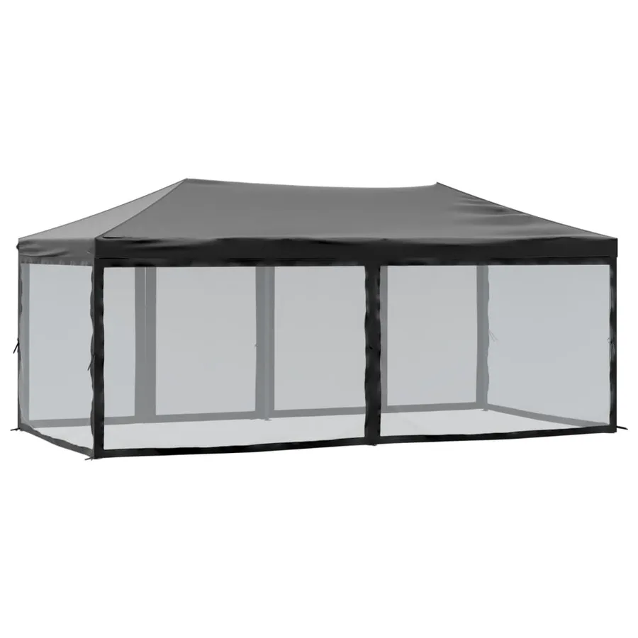 Tente de réception pliable avec parois Noir 3x6 m - 5